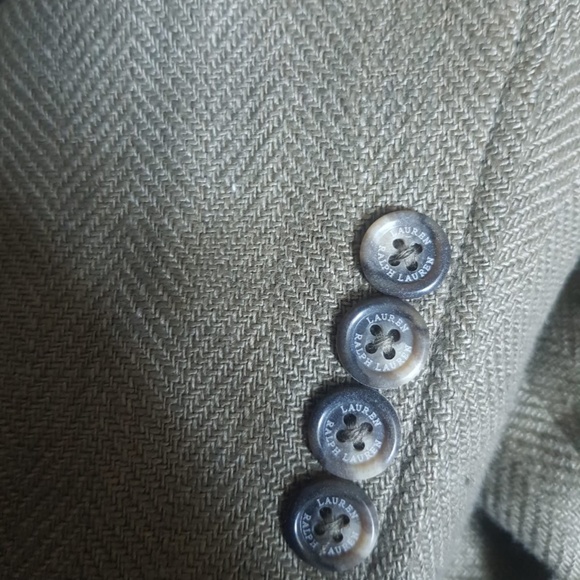Lauren Ralph Lauren Herringbone Linen Blazer In Olive Fern Size 12 NWT $345 - Picture 5 of 12